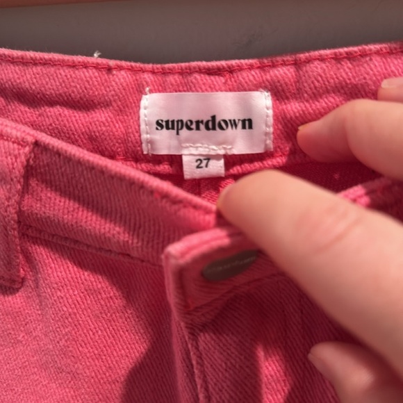 Superdown Dominique Pink Jean Shorts 27 - Picture 4 of 5